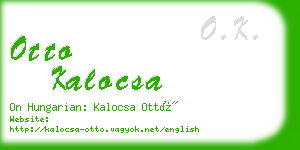 otto kalocsa business card